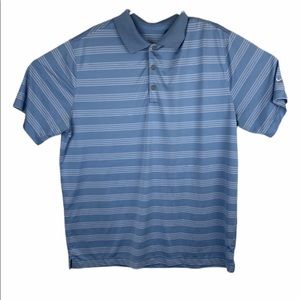 Nike Golf Polo Blue Striped SZ XL